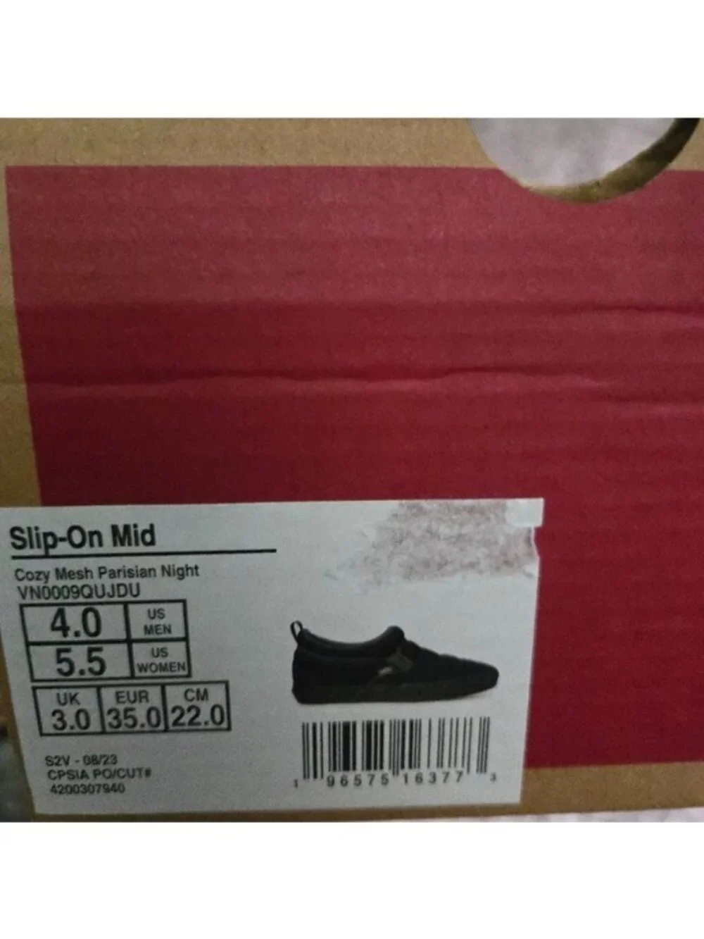 Vans Slip On MId Women Size 5.5 Cozy Mesh Parisian Night 0826 - Picture 8 of 8